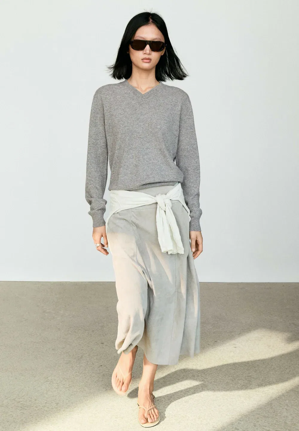 Вязаный свитер из 100% кашемира Massimo Dutti, Grey — фото 2
