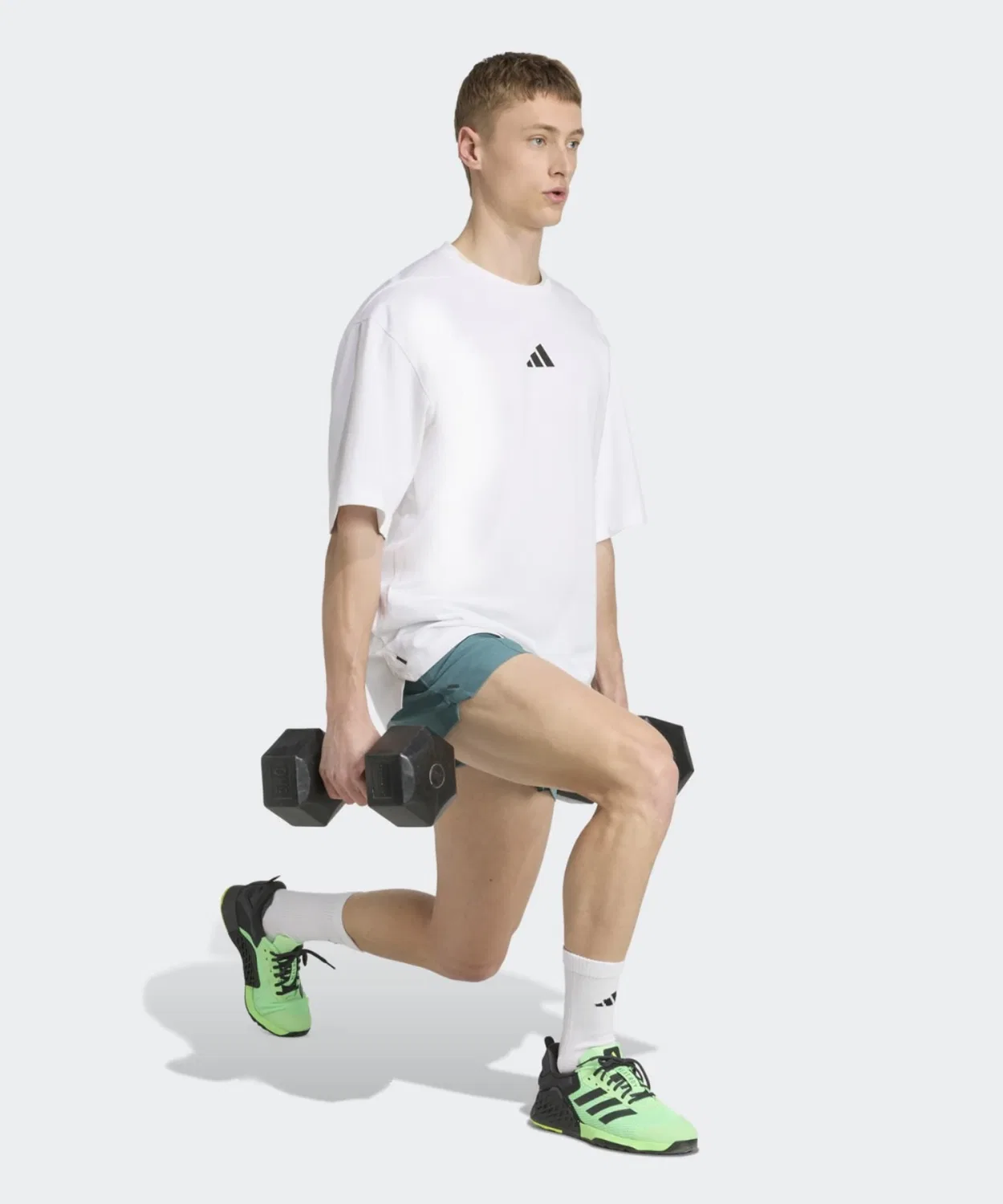 Мужская футболка оверсайз с коротким рукавом Power Adidas, Белый — фото 3