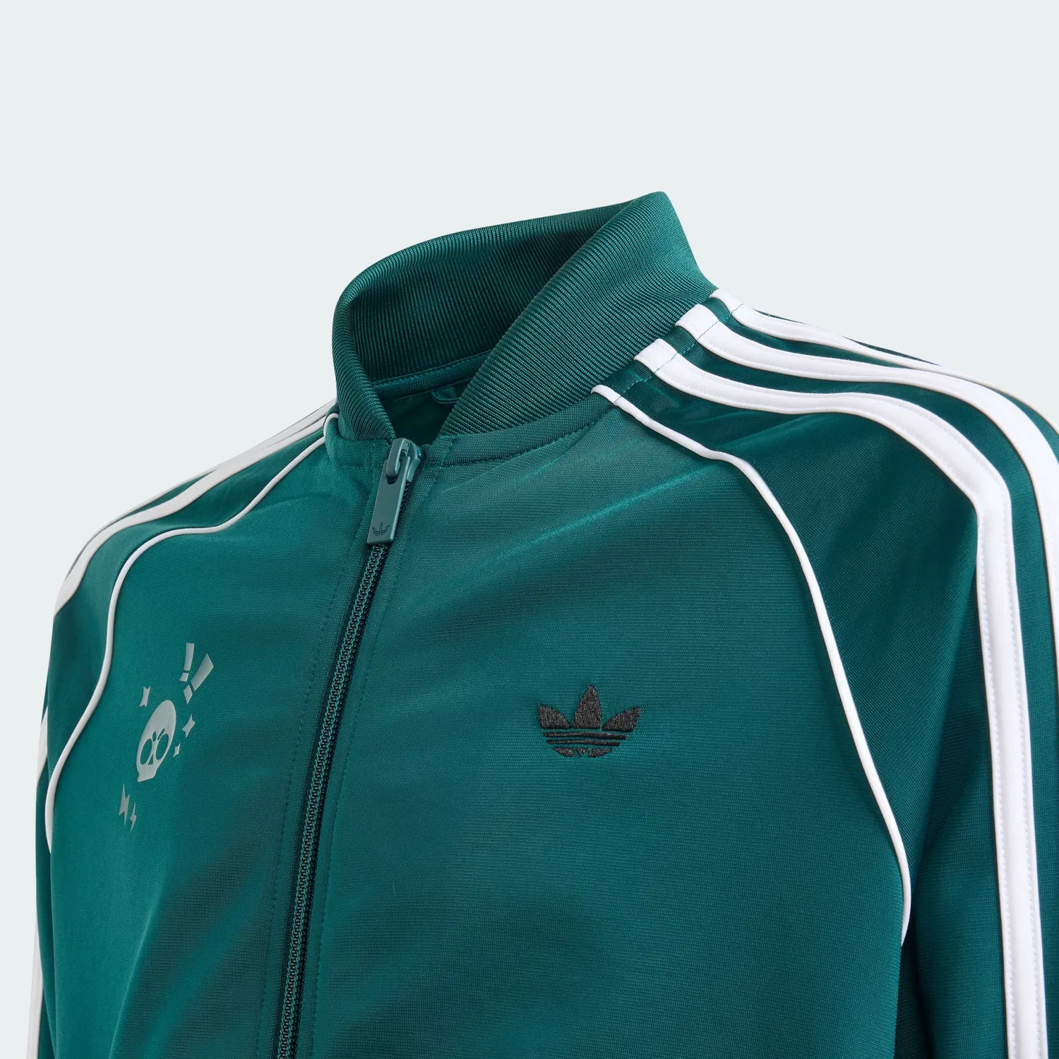 Детская спортивная куртка свободного кроя SST Loose Track Top Adidas Originals, Rich Green/White — фото 3