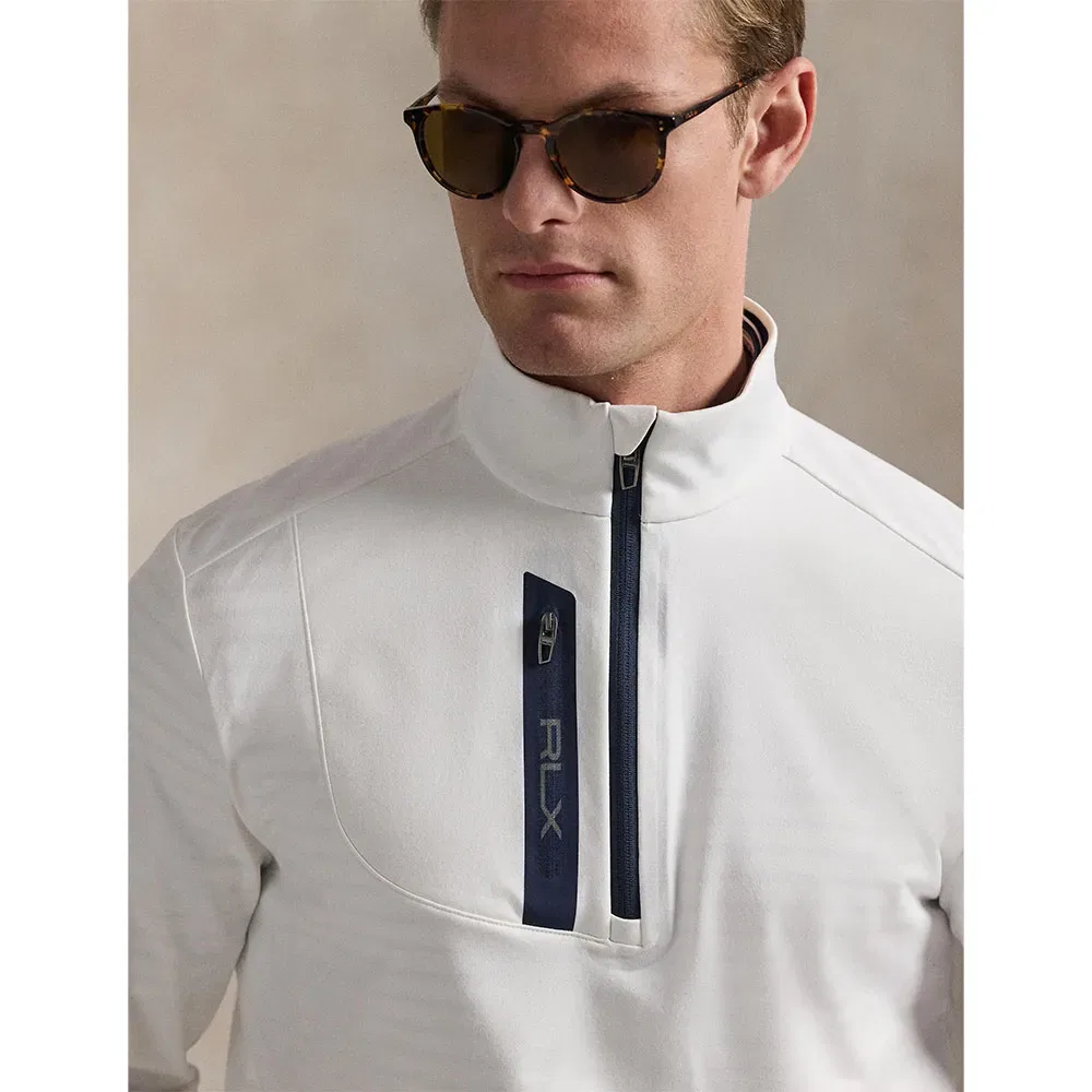 Свитшот поло с полузастежкой-молнией Polo Ralph Lauren, белый — фото 4