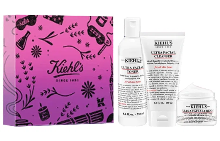 Набор для ухода за кожей с тонером, очищающим средством и увлажняющим кремом Kiehl's