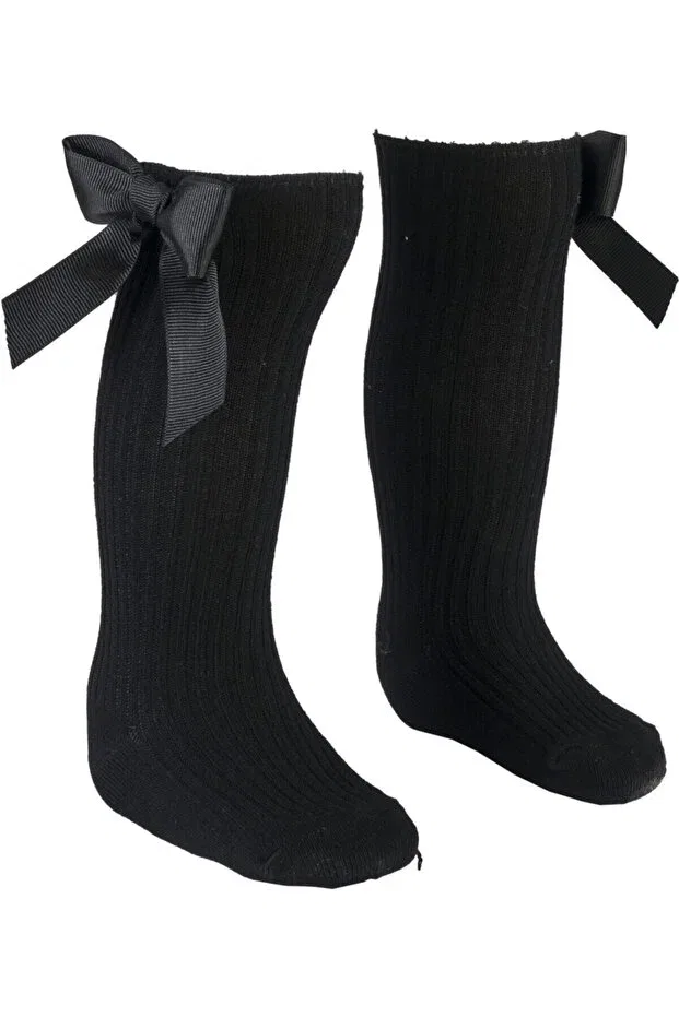 Детские носки для девочек с бантом Bebeğime Çorap, Black