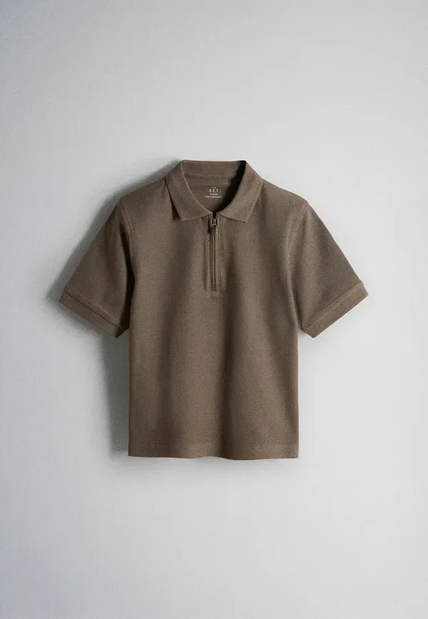 Комплект из 3 поло, хлопок, 3 pack - polo shirt, The Set, Teal Blue, Brown, синий/коричневый/бирюзовый — фото 2