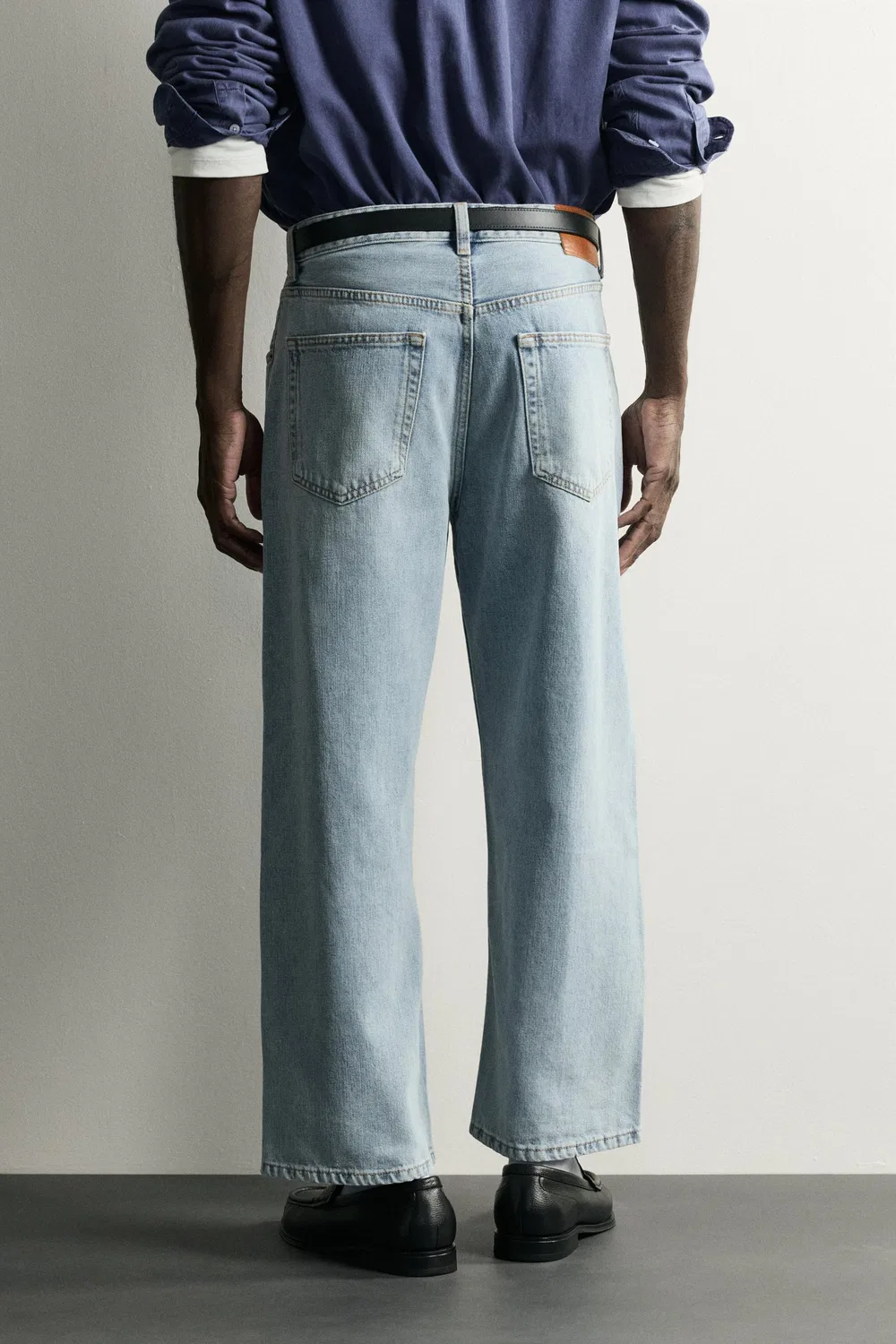 Свободные укороченные джинсы ZARA, Mid-blue — фото 3