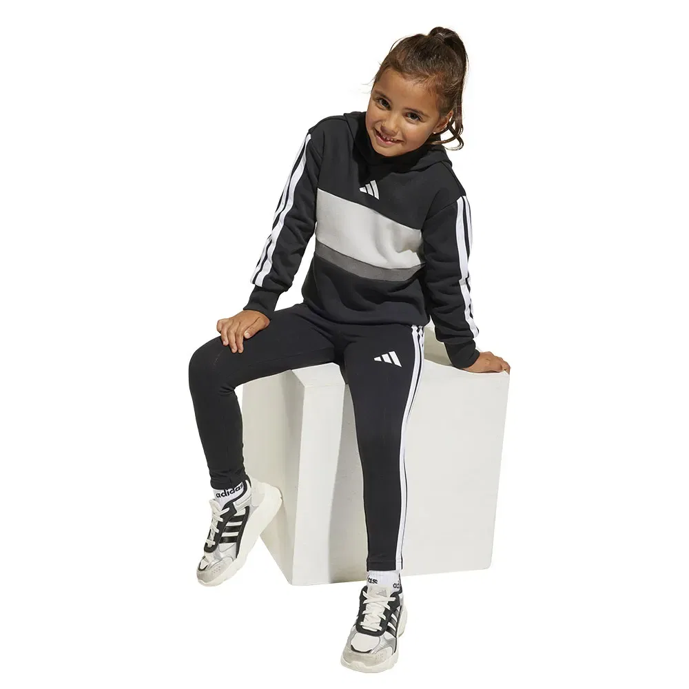 Спортивный костюм Adidas Seasonal Essentials Tiberio 3 Stripes Fleece Leggings, черный — фото 4
