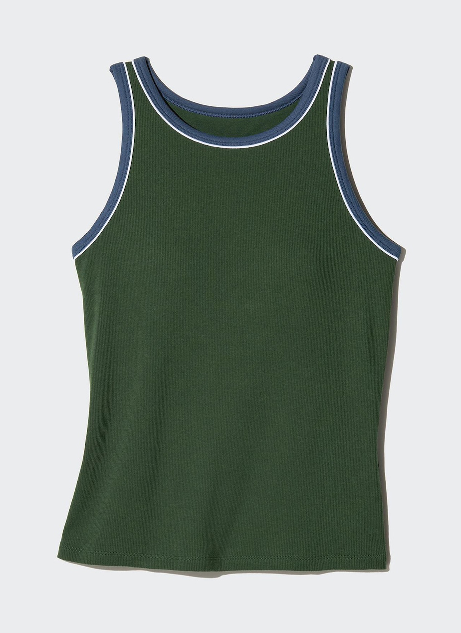 

Майка Uniqlo Ribbed Bra Line, темно-зеленый