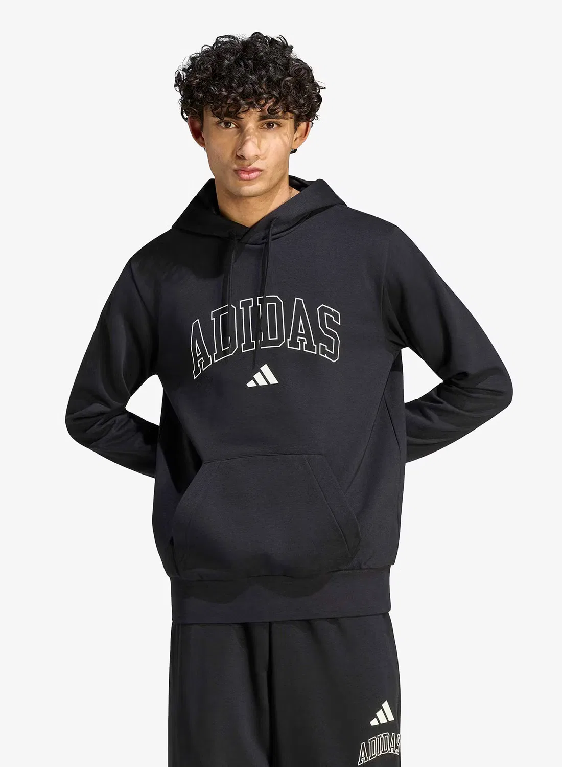 Худи с принтом Collegiate Script Graphic Adidas, черный