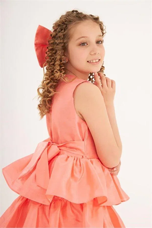 Детское платье для девочек с пайетками Hilal Akıncı Kids, Fuchsia — фото 2