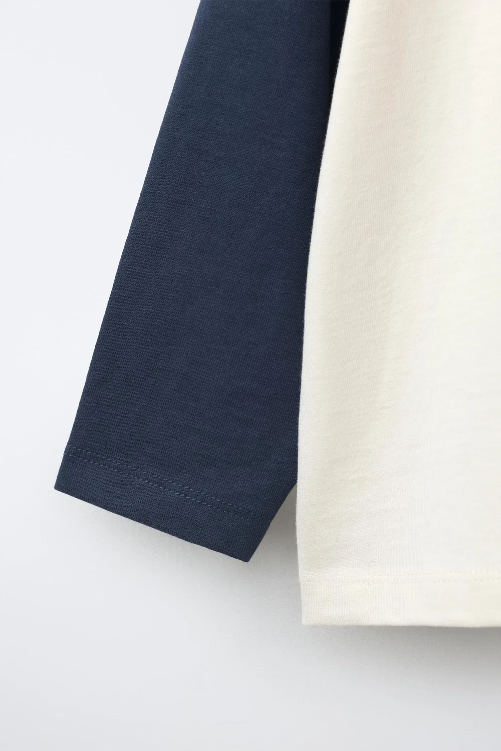 Футболка с рукавами реглан и вышитым текстом. ZARA, Navy blue — фото 4