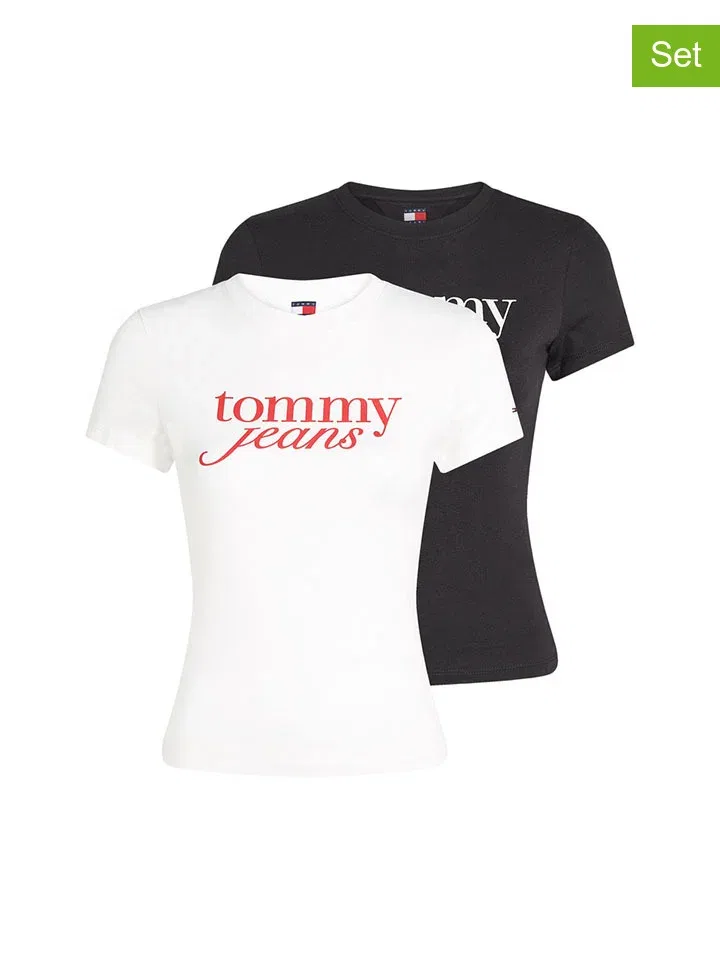 Женская футболка оверсайз Tommy Hilfiger, Black/Cream