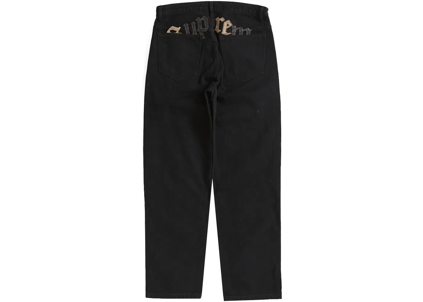 Мужские джинсы с принтом Supreme Great China Wall Canvas 5-Pocket Jean Supreme, Black — фото 2