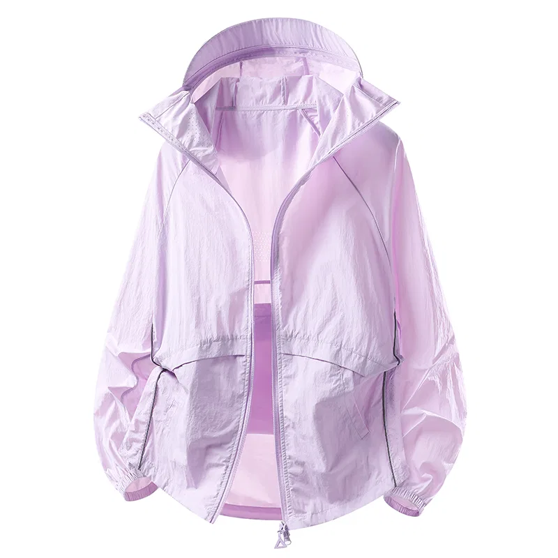 Детская ветровка с защитой UPF50+ с капюшоном Red Bean, Violet