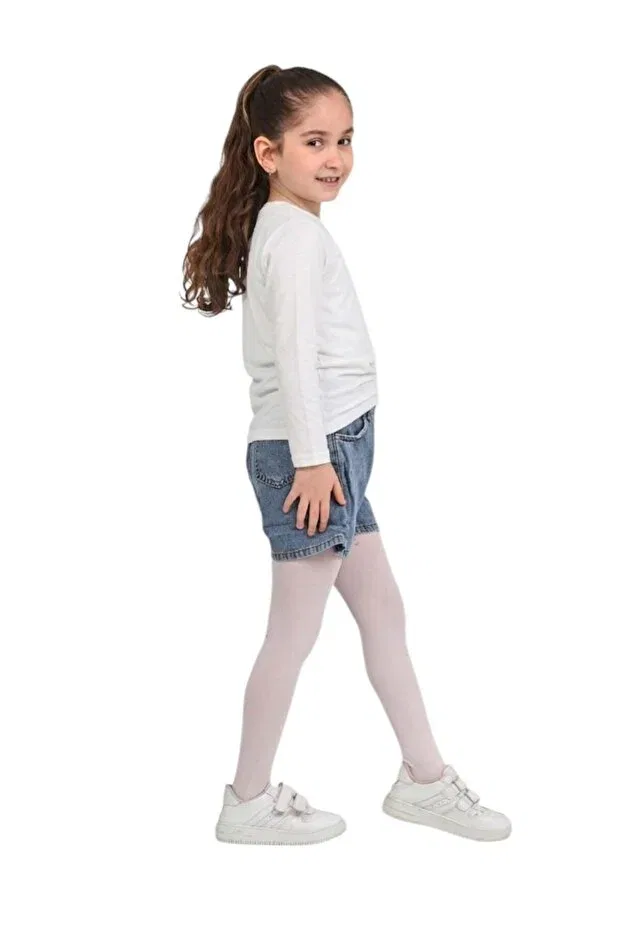 Детские шорты для девочек джинсовые с эластичным поясом Erdem Kids, Blue — фото 4