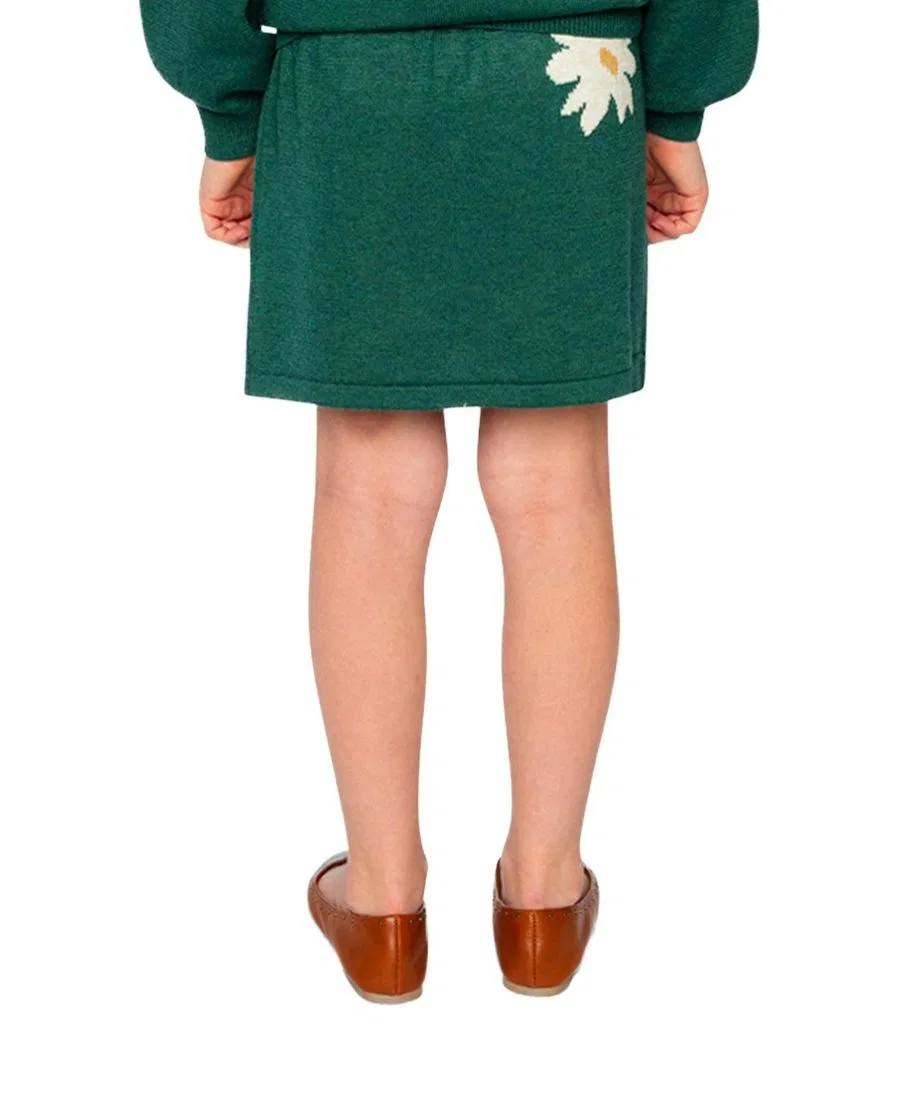Юбка вязаная с джаккардовым принтом Frosted Strawberry Deux par Deux, Jasper Printed Green — фото 4