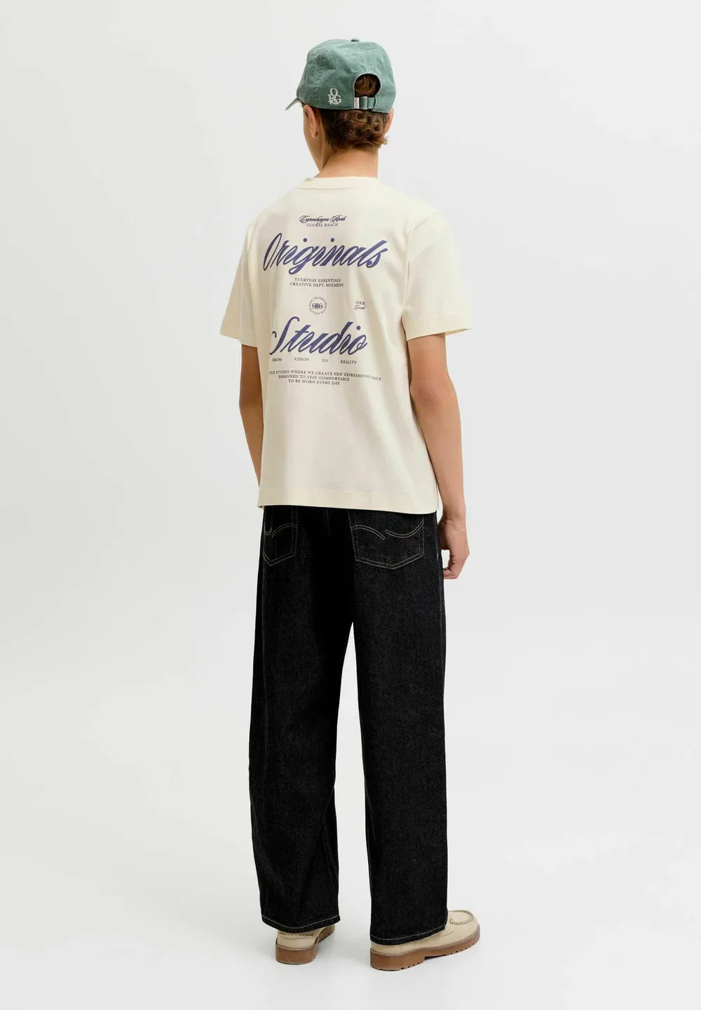 Jornorrebro typo tee ss crew neck sn jnr - print t-shirt Jack & Jones Junior, Antique White — фото 3