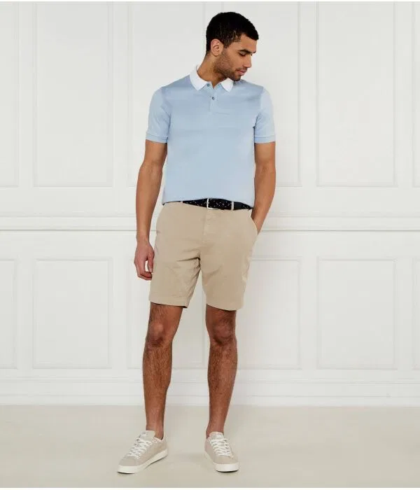 Мужское поло slim fit с коротким рукавом H-Phillipson BOSS, Azzurro — фото 2