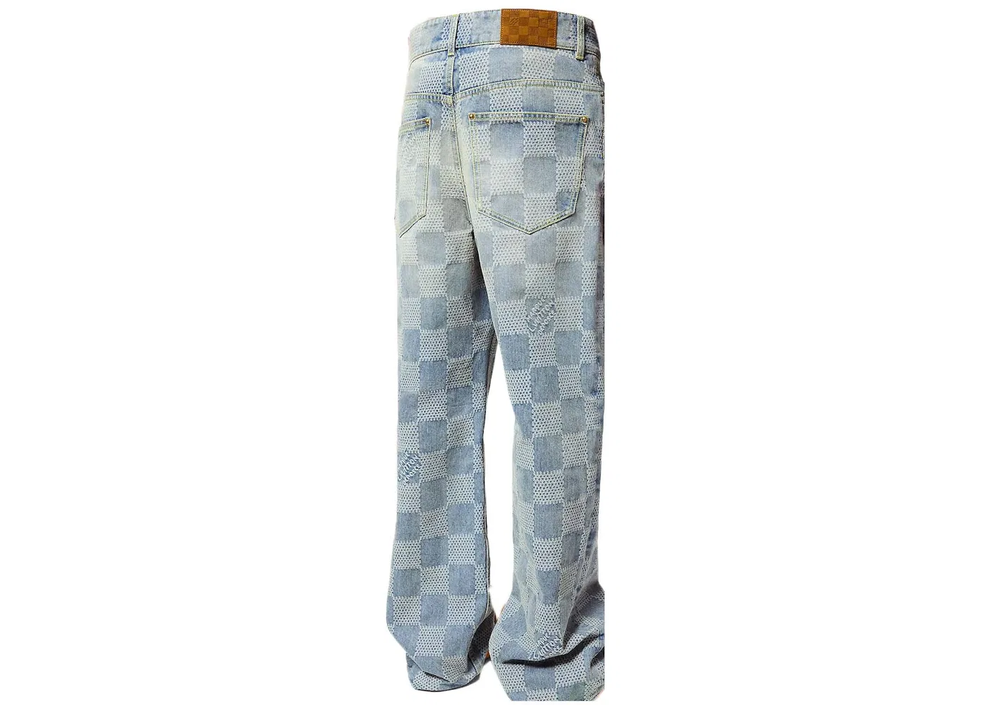Мужские брюки с принтом Louis Vuitton Damier Denim Skate Pants, Indigo — фото 2