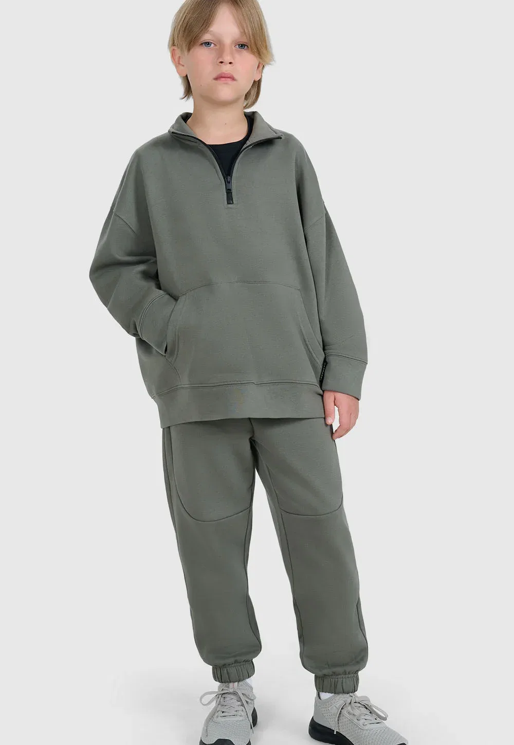 Bluza dresowa ze stójką z zamkiem chłopięca - толстовка 4F, Dark Grey