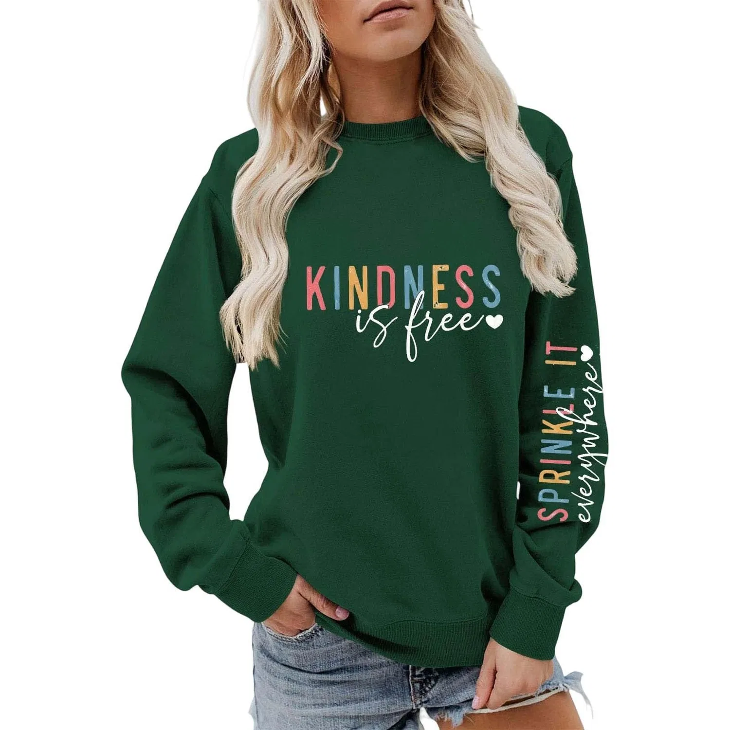Женский худи с принтом и капюшоном, модель Suga, Dark Green
