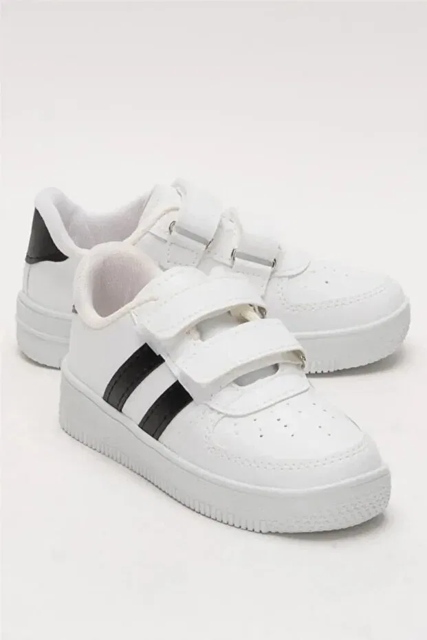 Детские кроссовки для девочек полосатые Ayakx Spor, Black — фото 2