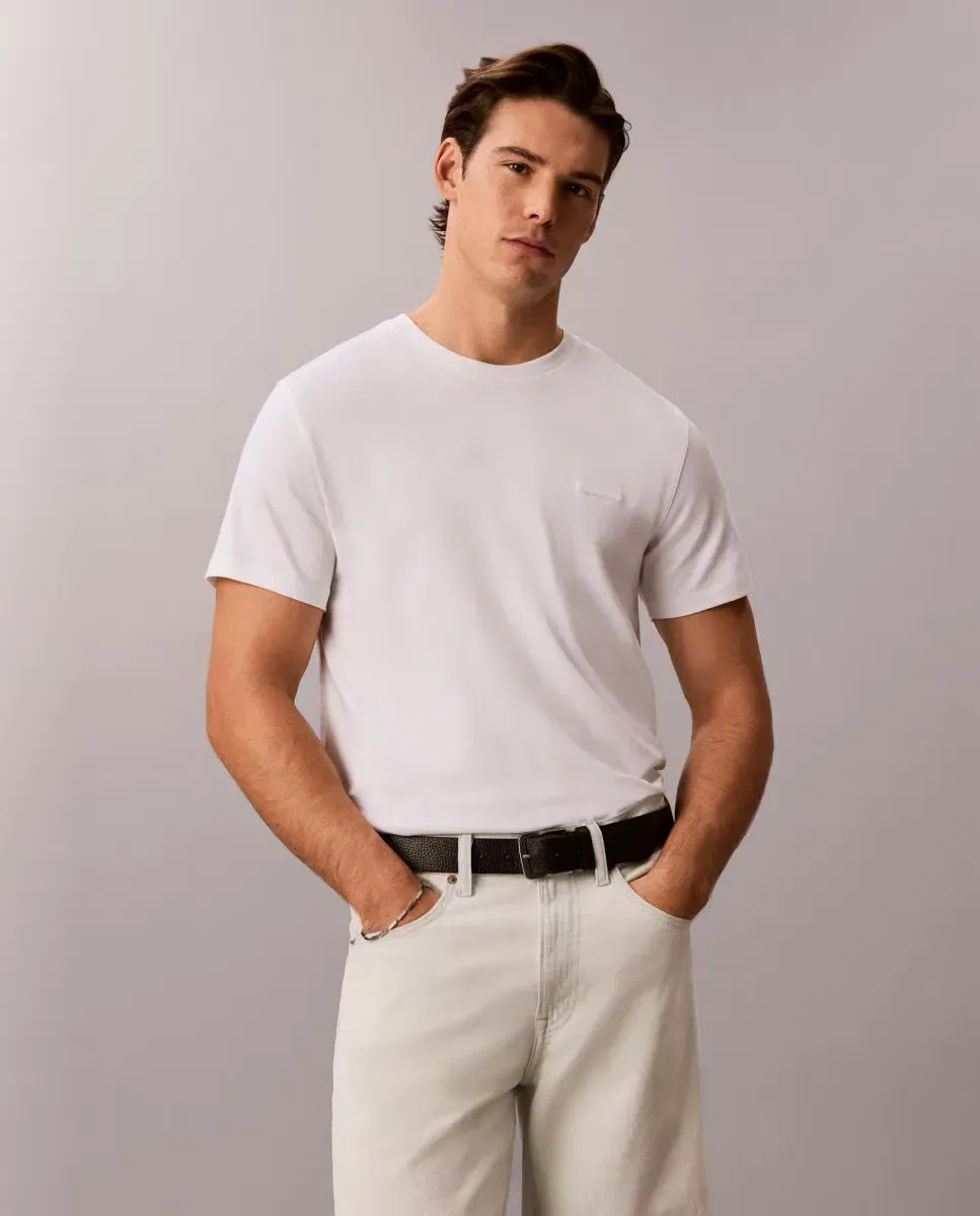 Мужская футболка из хлопка с логотипом Calvin Klein, Blanco
