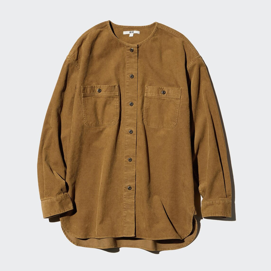 

Вельветовая длинная куртка-рубашка Uniqlo женская, 36 коричневый