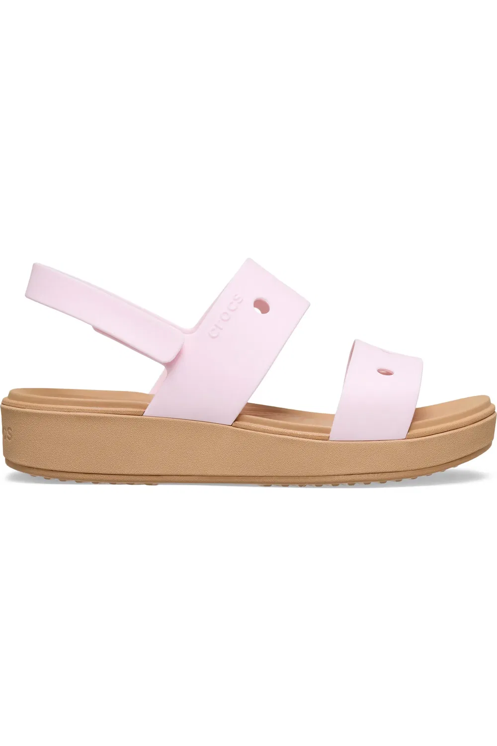 Детские сандалии-слинги на платформе Brooklyn CROCS, Pink Milk/Cashew — фото 2