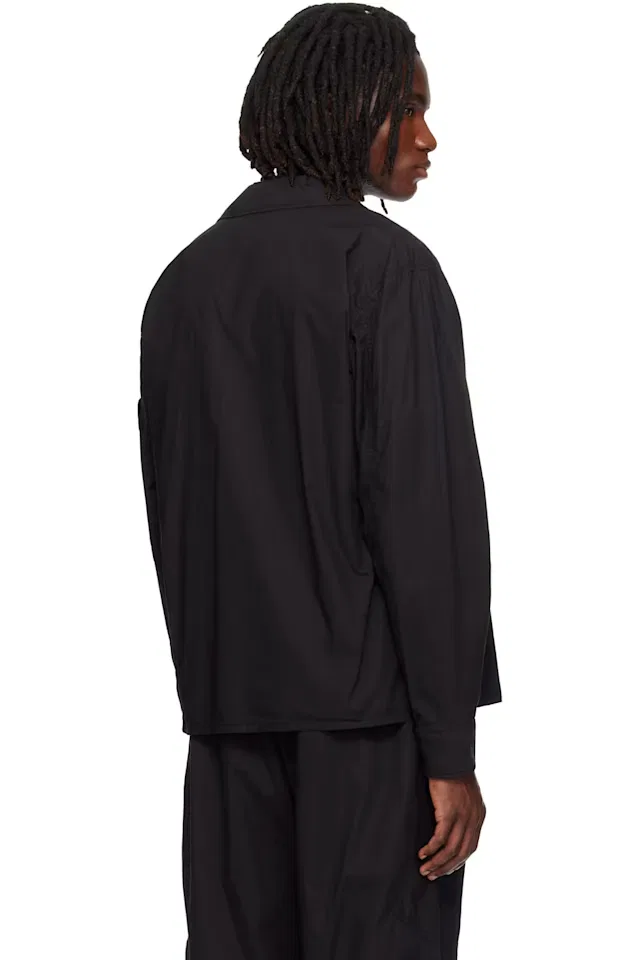 Черная рубашка из эластичного хлопка Tela Paracadute Stone Island — фото 3