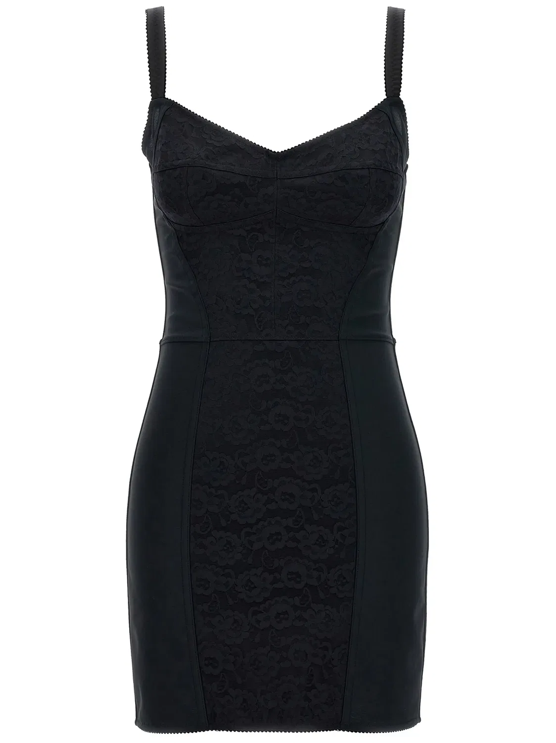 Dolce & Gabbana Платье-комбинация корсетное кружевное, черное