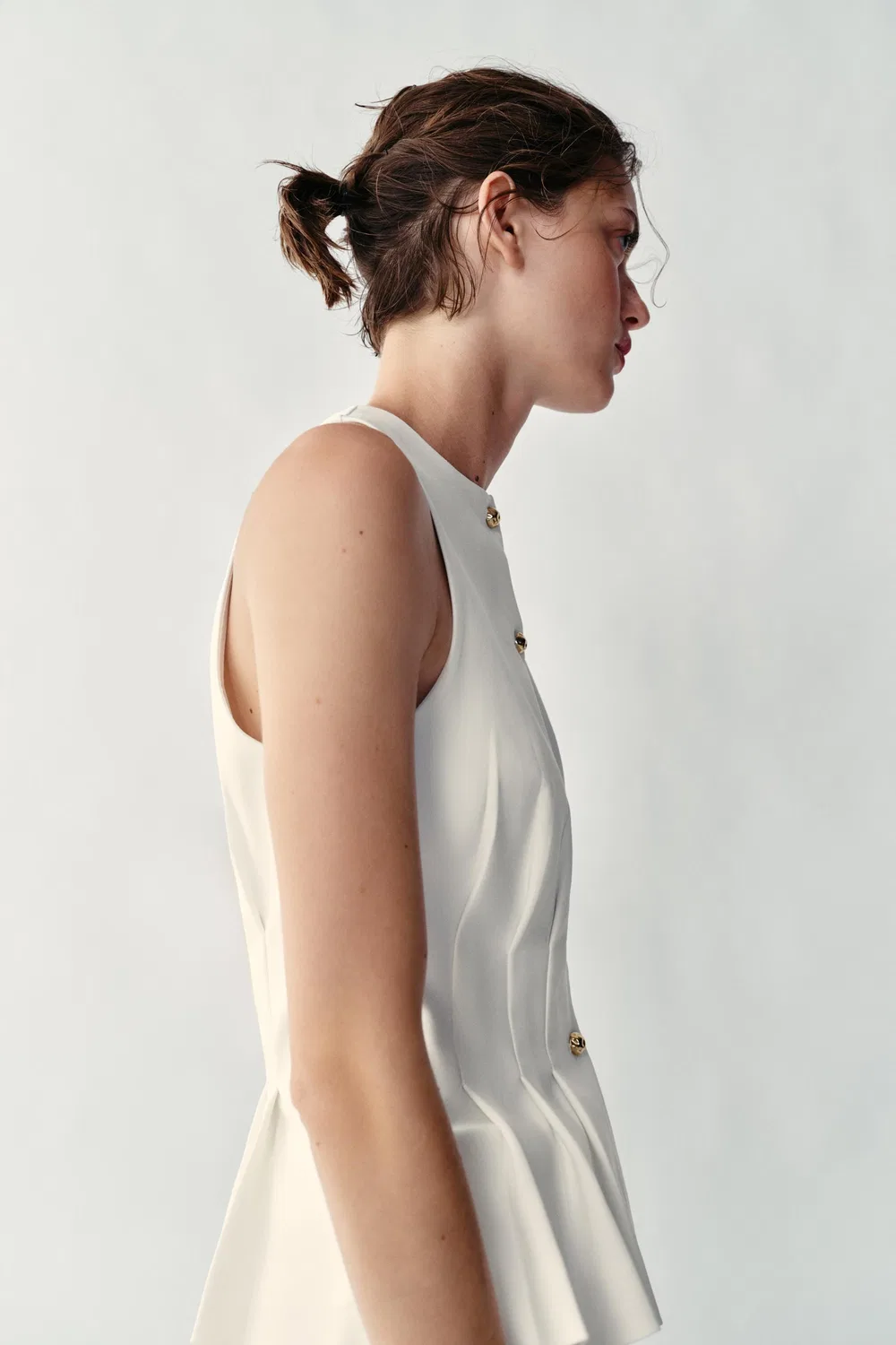 Жилет с вытачками ZARA, White — фото 4