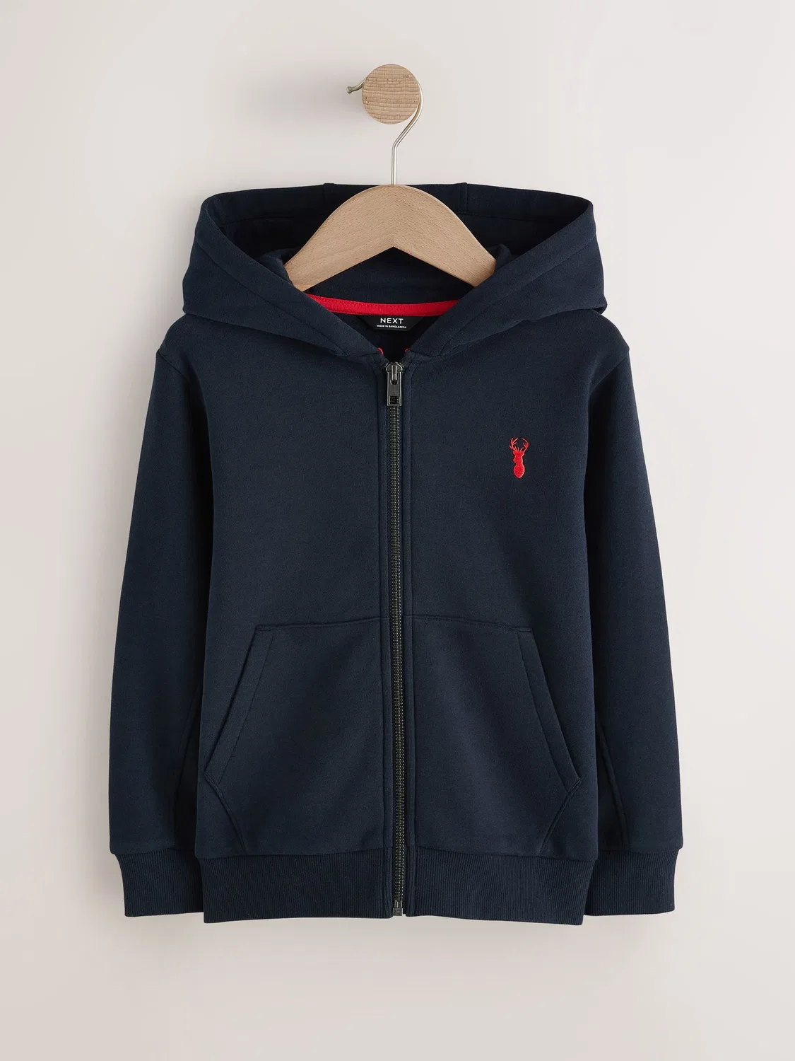 Худи на молнии, однотонное, Navy Next
