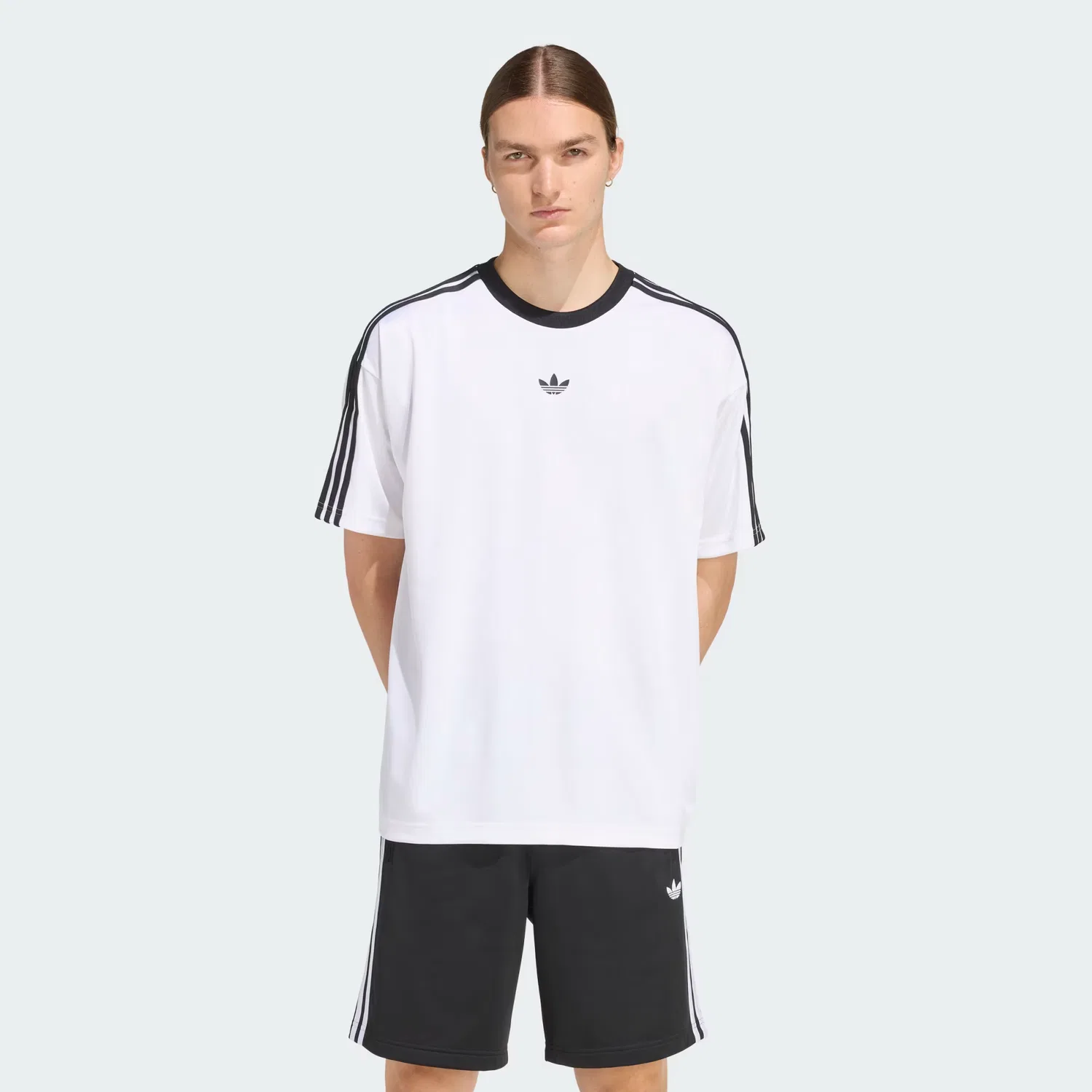 Мужская футболка свободного кроя Adicolor Jacquard Jersey Adidas Originals, белая