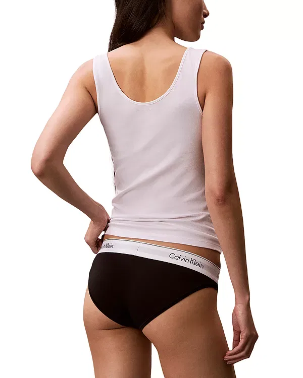 Женская майка-топ из хлопка с эластаном Calvin Klein, Classic White — фото 3
