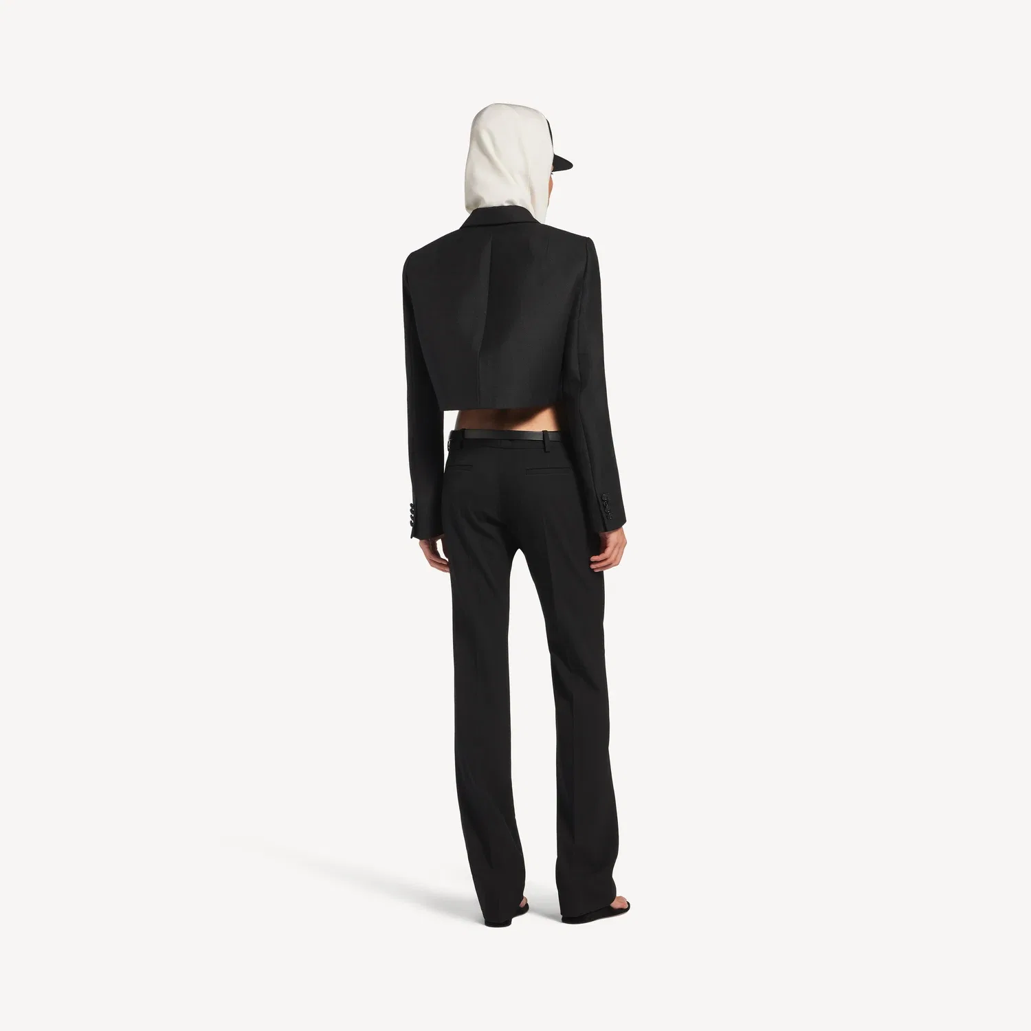 Укороченная женская куртка черного цвета BALENCIAGA, черный — фото 4