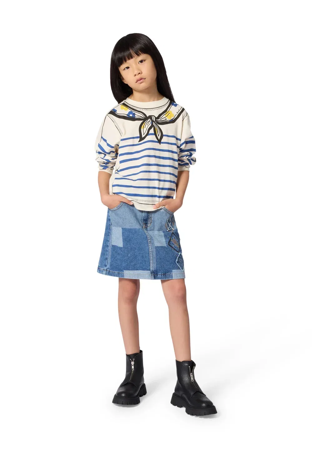 Футболка с длинным рукавом - топ с длинным рукавом Marc Jacobs Kids, Ivory