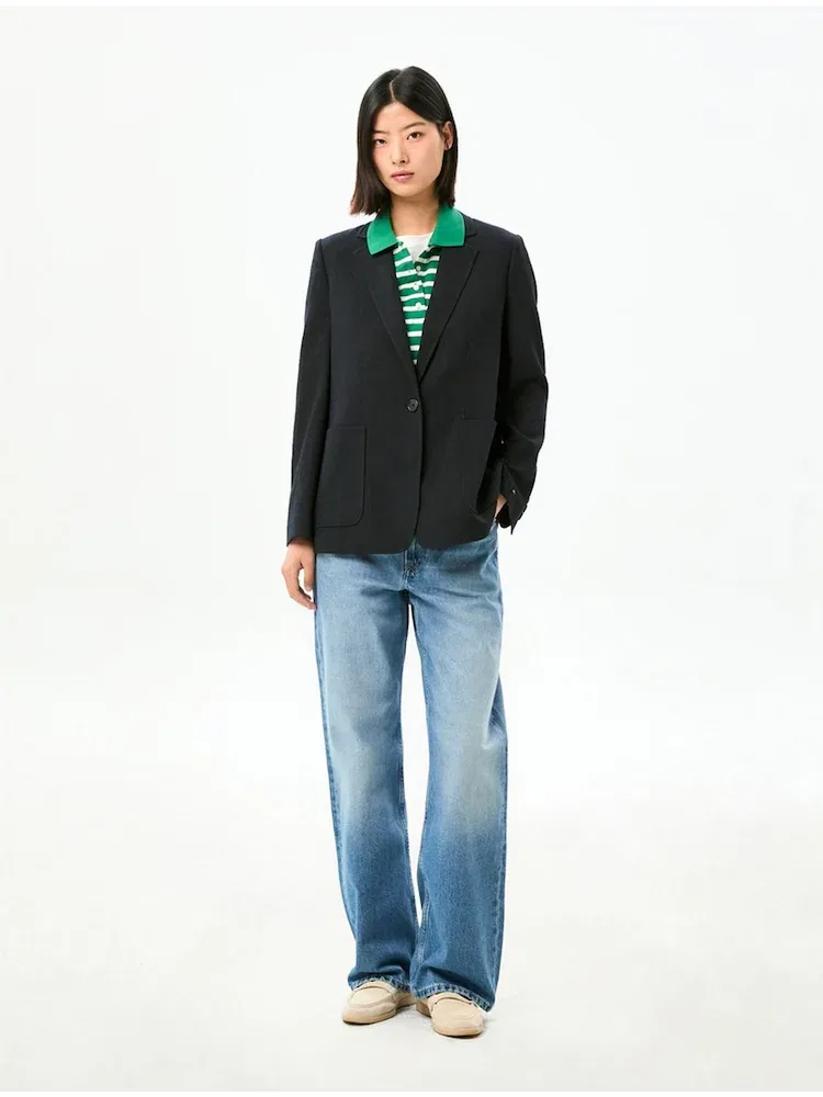 Блейзер летний, текстурированный, модель T22G1WJC206WL1B60 TOMMY HILFIGER, Navy — фото 2