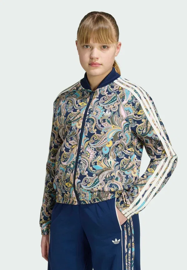 Свободная укороченная спортивная куртка с узором пейсли SST - бомбер Adidas Originals, мультиколор