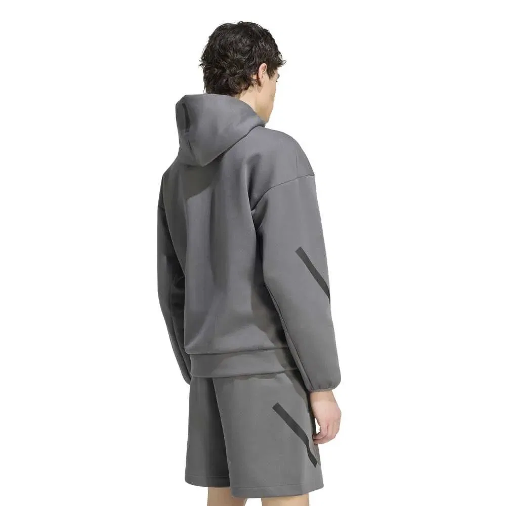 Мужской свитшот с полной застежкой-молнией Z.N.E. Adidas, Grey — фото 2