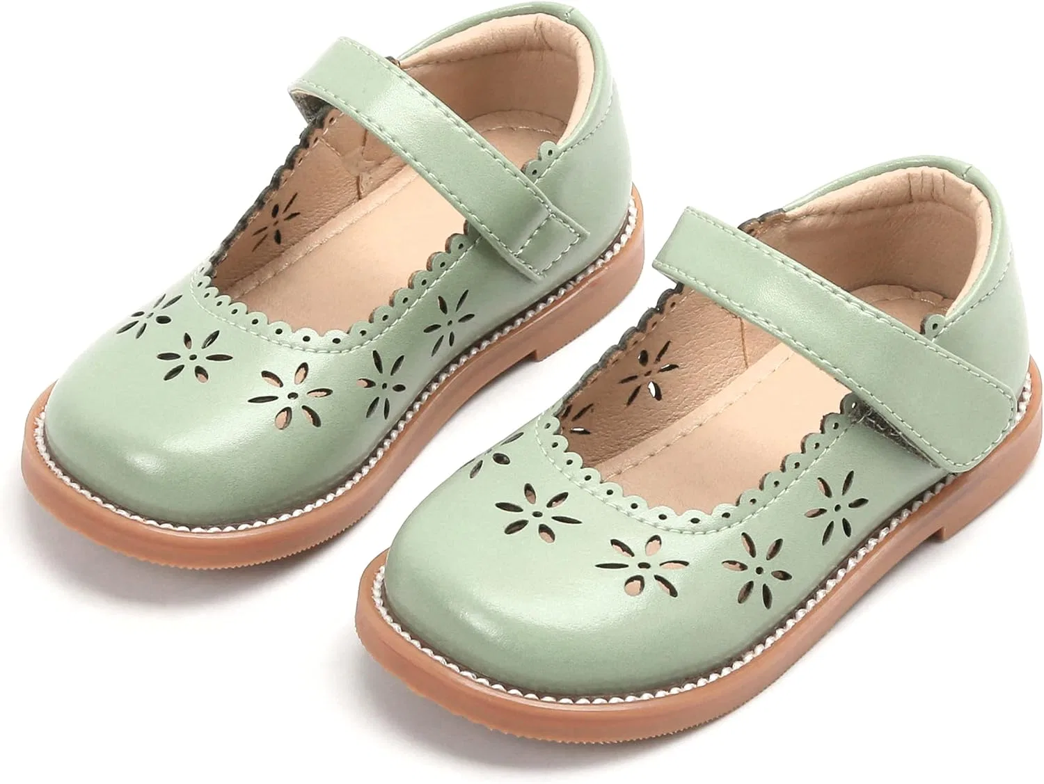 Детские туфли для девочек с вырезом Princess THEE BRON, Pistachio Green