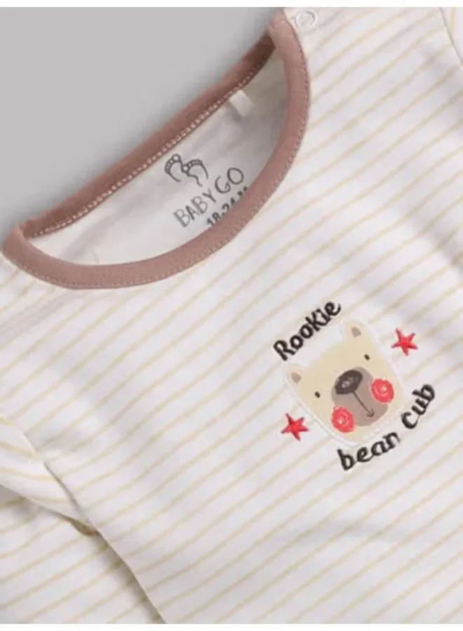 Комплект одежды для мальчиков с длинным рукавом Baby Go, бежевый — фото 3