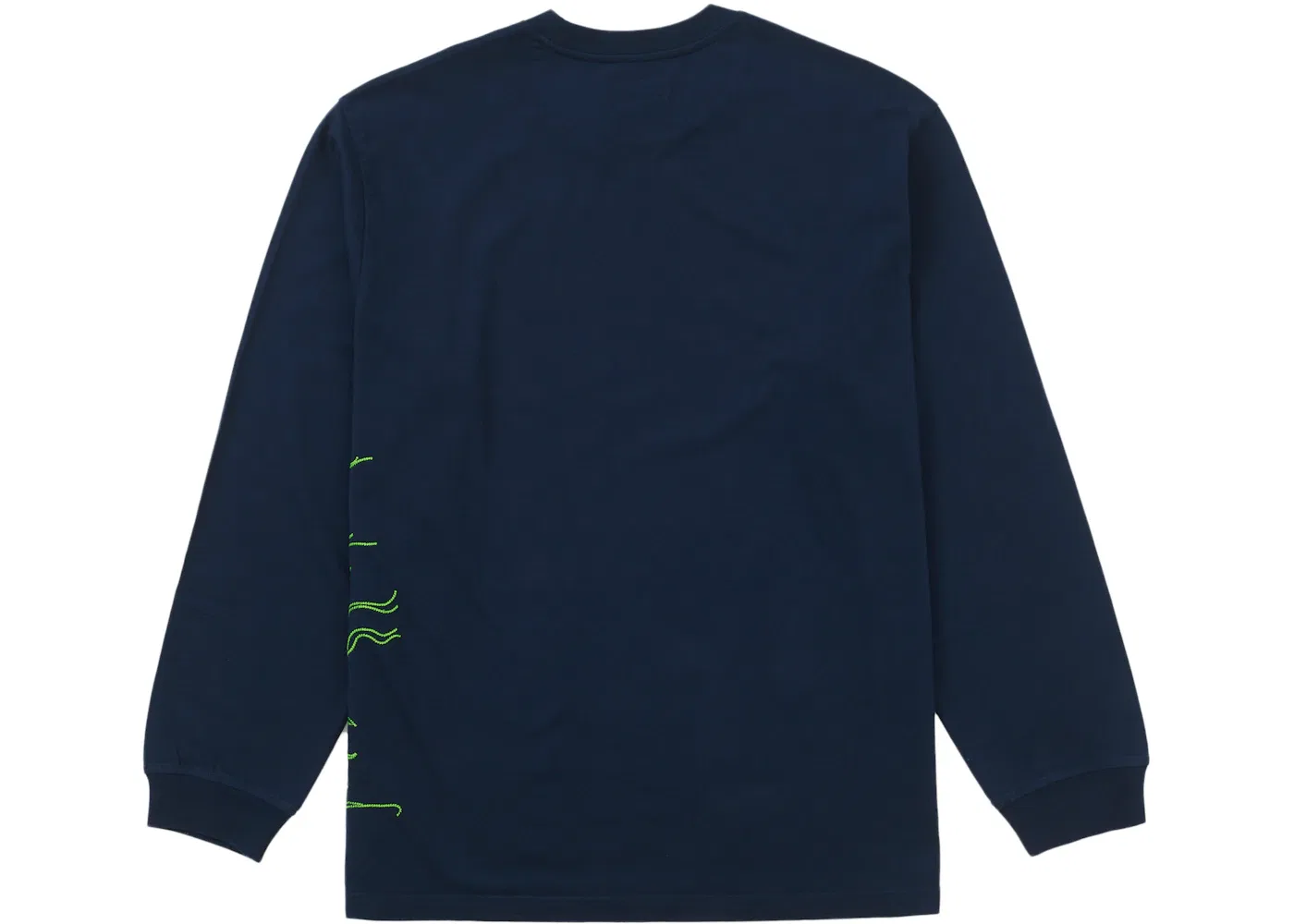 Мужская футболка с вышивкой Supreme Dragon Embroidered L/S Top Navy — фото 2