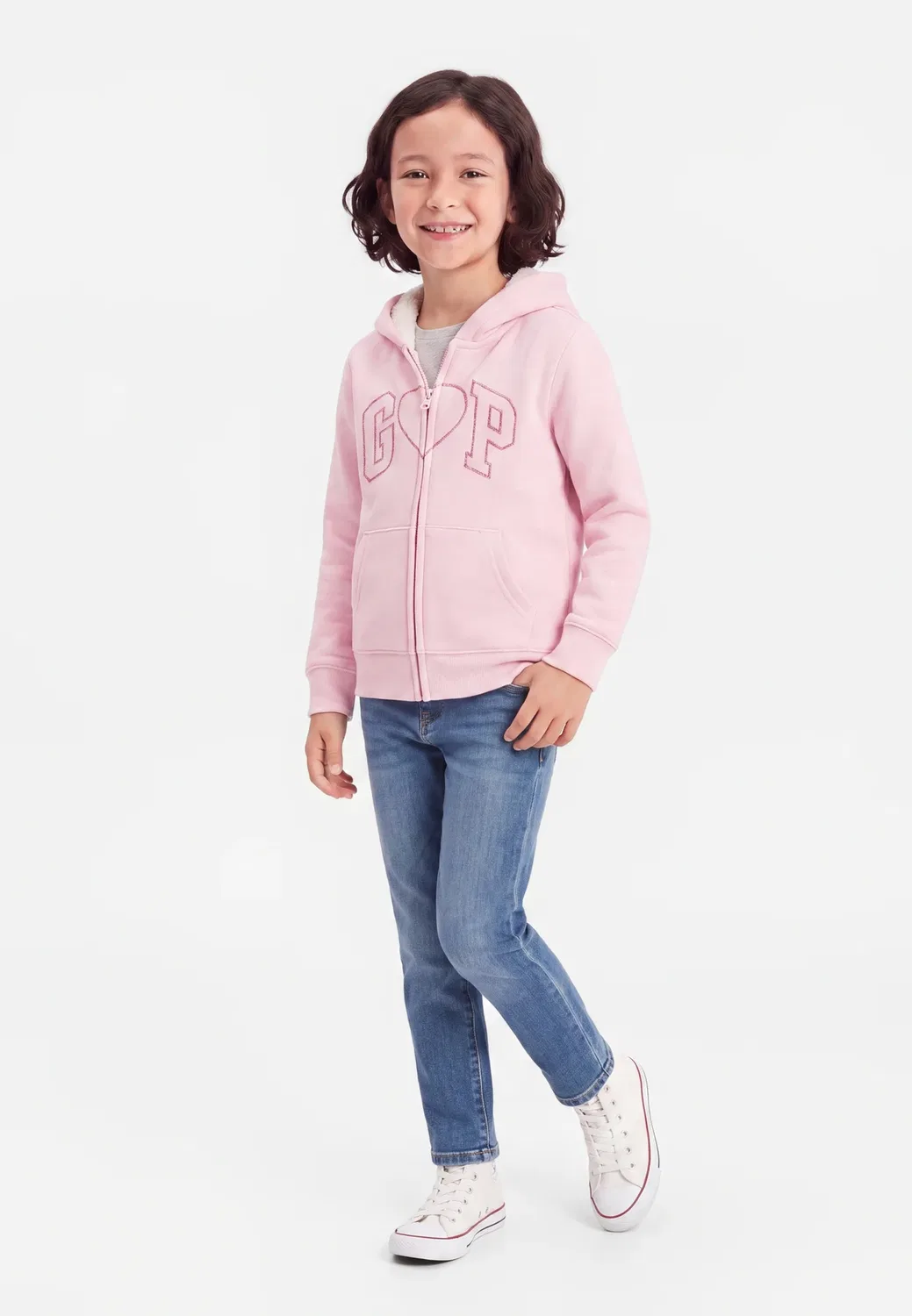 Уютная толстовка на молнии с логотипом Gap, Rose Mist