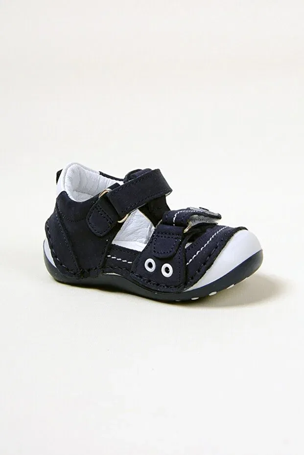 Детские кожаные ортопедические туфли для первых шагов Ewen Tomm, Navy Blue — фото 2