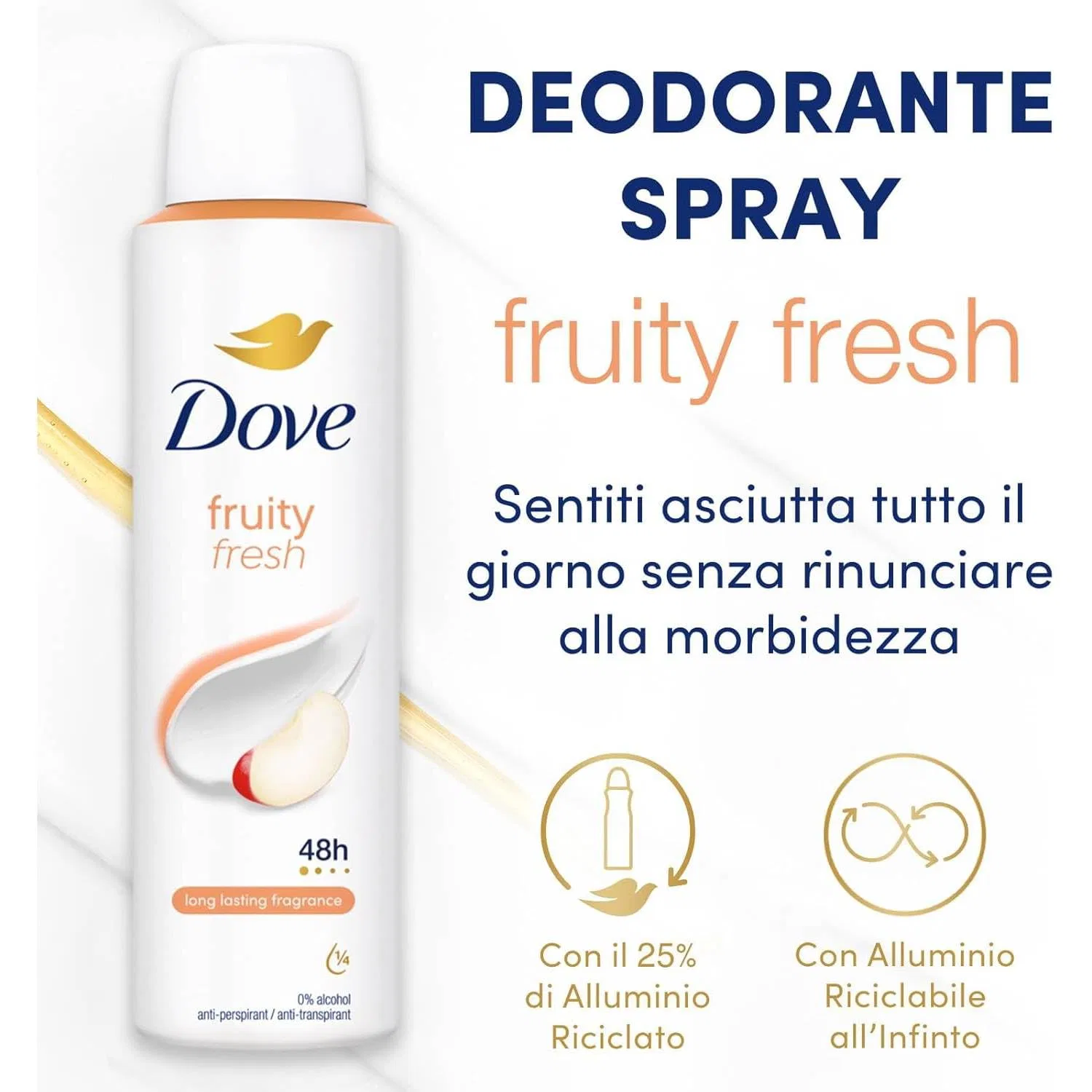Дезодорант-антиперспирант 48H без спирта Dove Fruit Fresh, увлажняющий, 150 мл, 3 шт — фото 2
