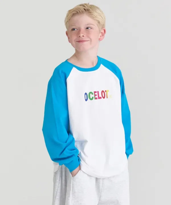 Футболка с длинным рукавом F10 Crayon Raglan Ocelot Junior, синий