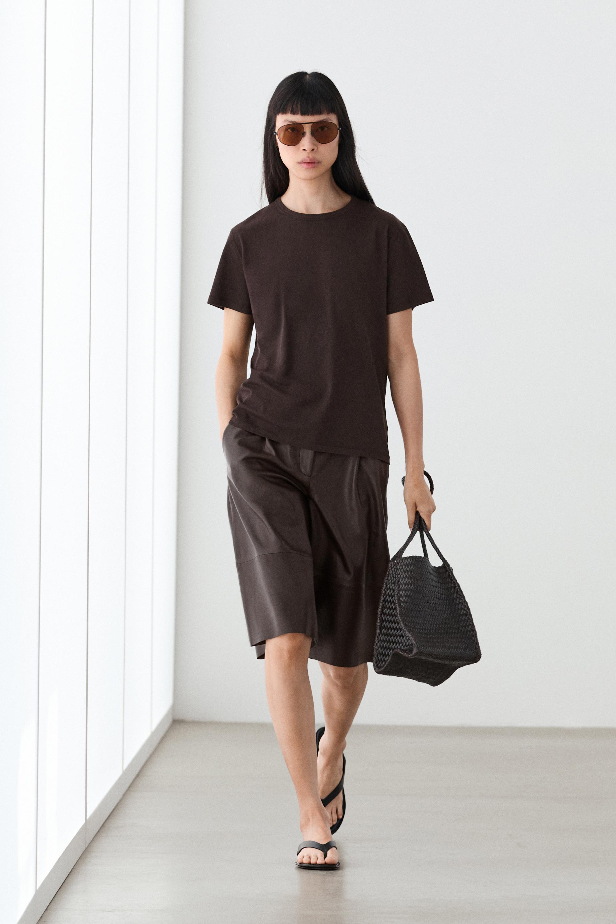 Футболка Massimo Dutti 100% Cotton Short-sleeve, коричневый — фото 3