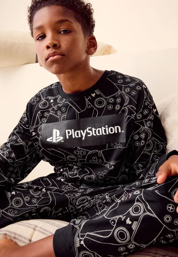 Пижамный костюм с принтом Single long leg sleeve - regular fit set Next White Playstation, белый — фото 3