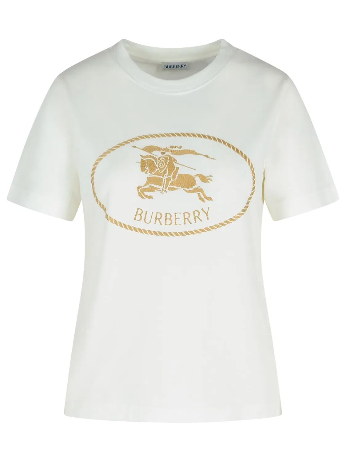 Женская футболка с вышитым логотипом Burberry, White
