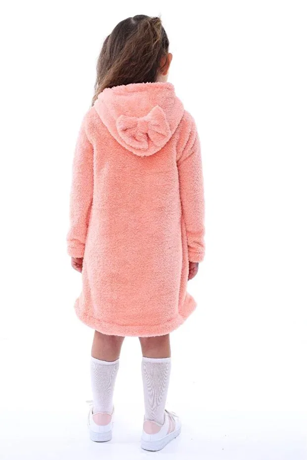 Детское платье для девочек с принтом Aden Kids, Salmon Plush Dress — фото 4