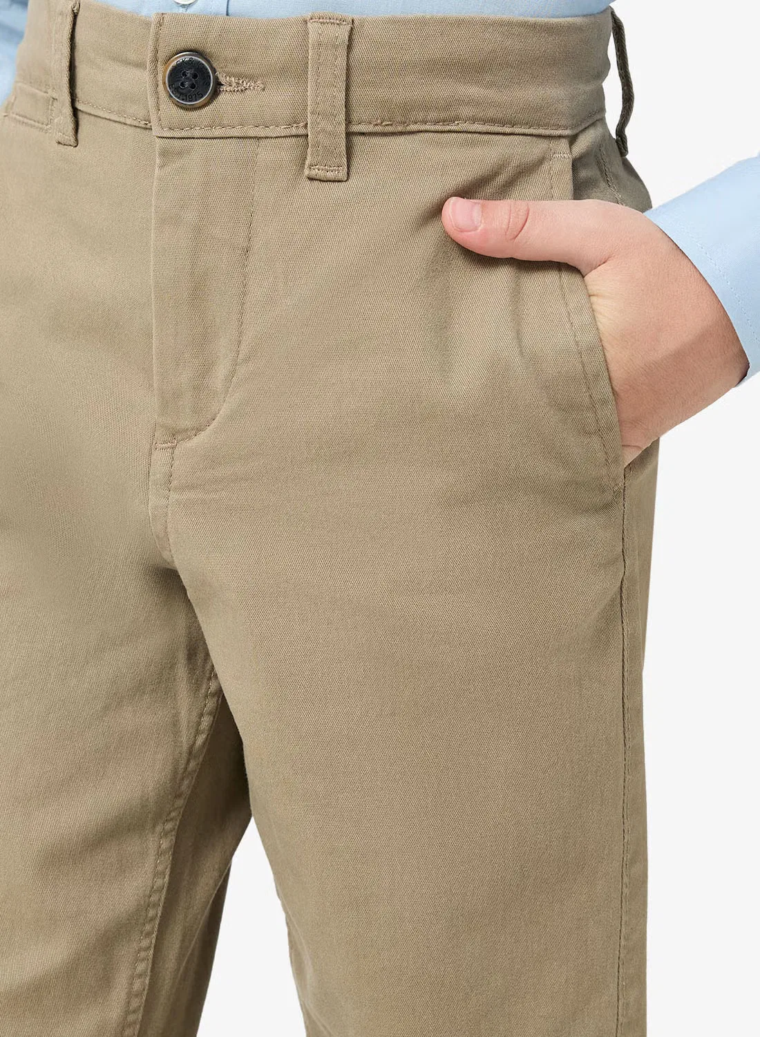 Брюки чиносы хлопковые для подростков Jack & Jones Junior, хаки — фото 4